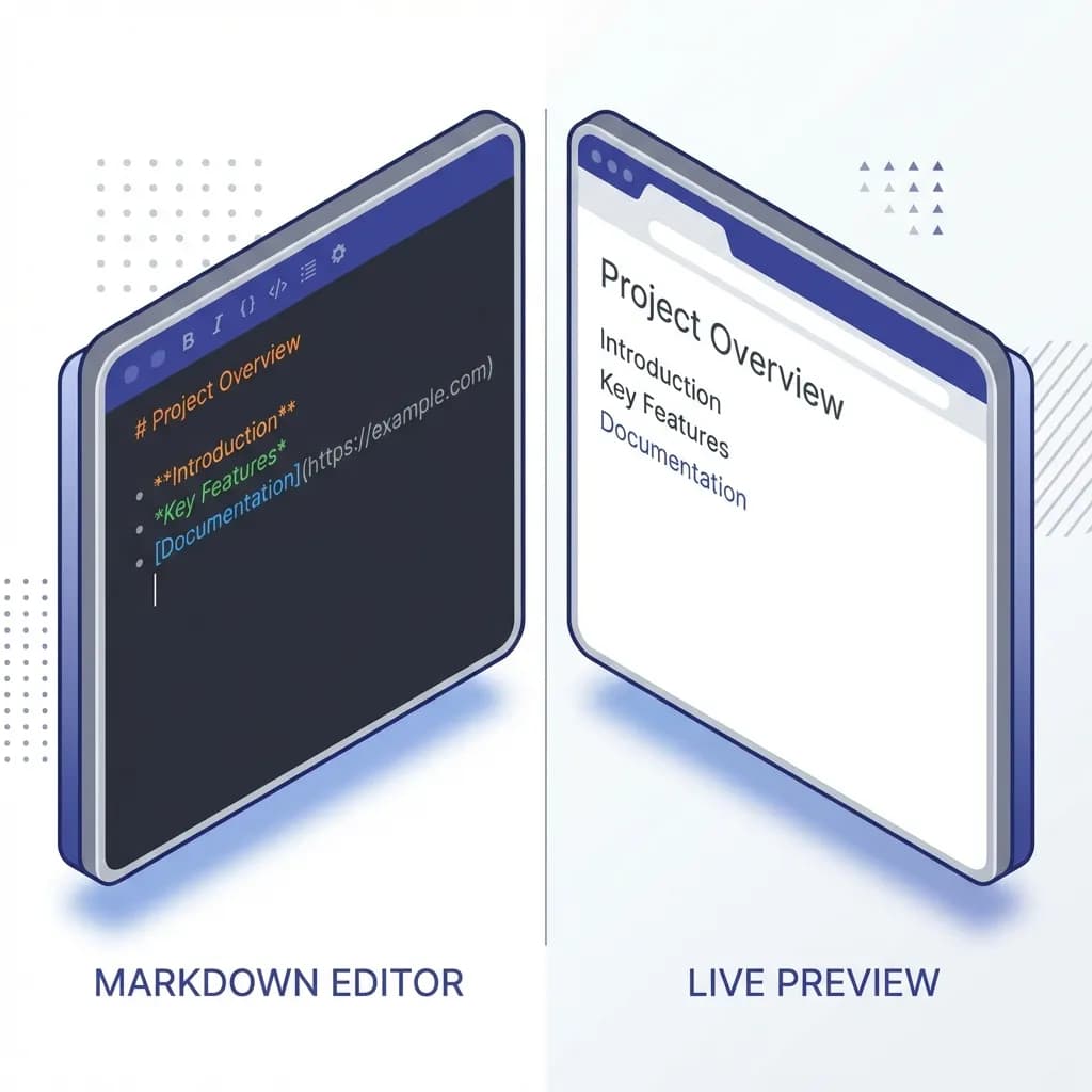 Сравнение сырого синтаксиса Markdown и семантического вывода HTML5