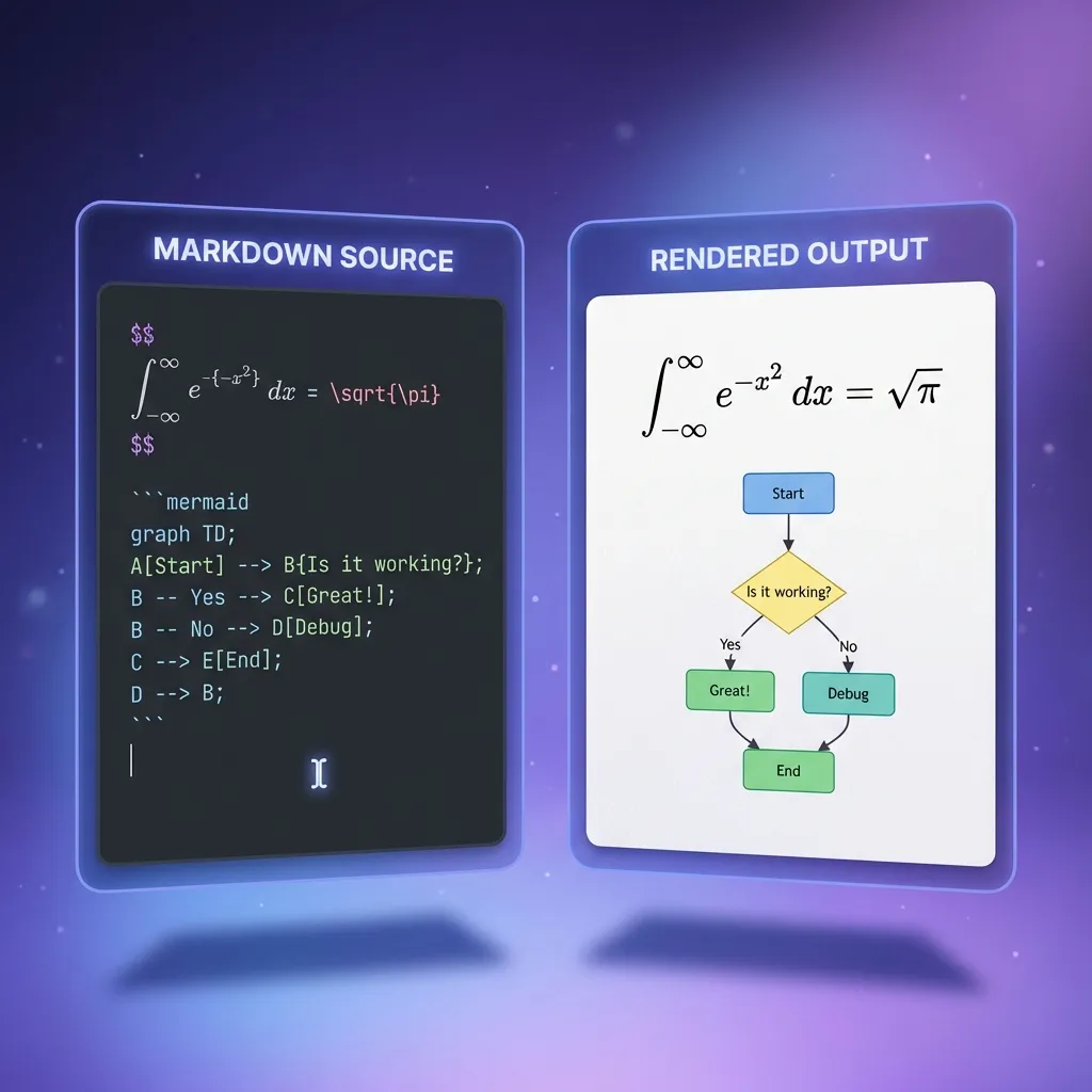 LaTeX and Mermaid Diagram Support